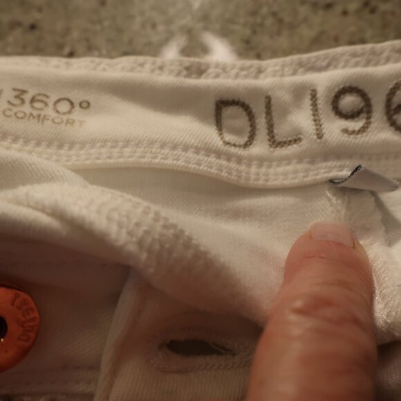 Womens DL1961 "Angel" Mid-Rise Skinny Ankle White Eyelet Jeans 28 - Picture 10 of 11